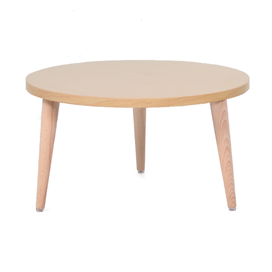 Table basse blanche style scandinave - diamètre 60 ou 80 cm 